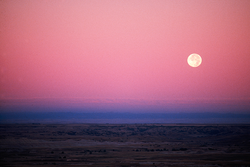 Moonset Badlands South Dakota